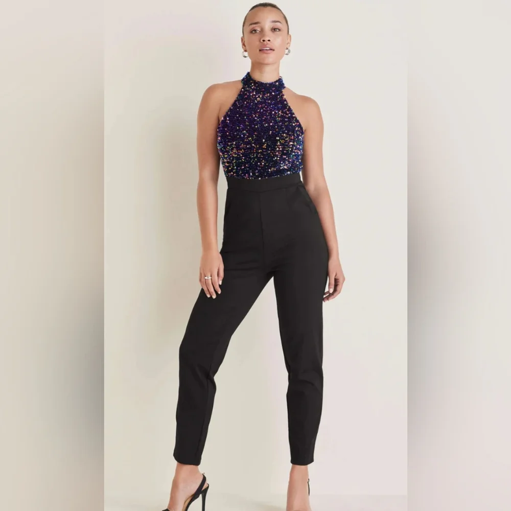 NWOT VENUS Sequin Top Jumpsuit - Picture 1 of 2
